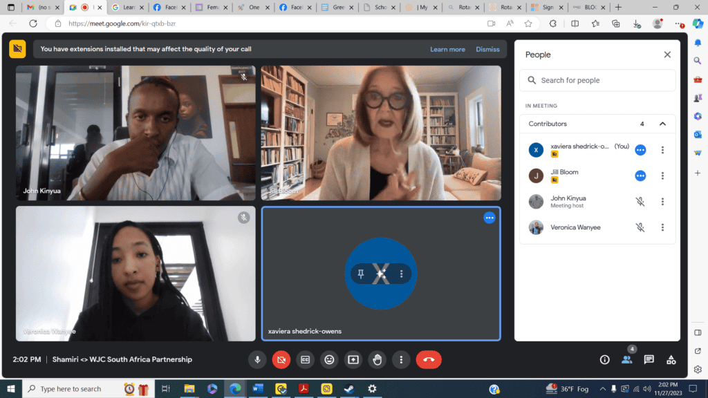 A collaborative call with Shamiri, WJC and Peniel on November 27 2023 to discuss the next steps. 